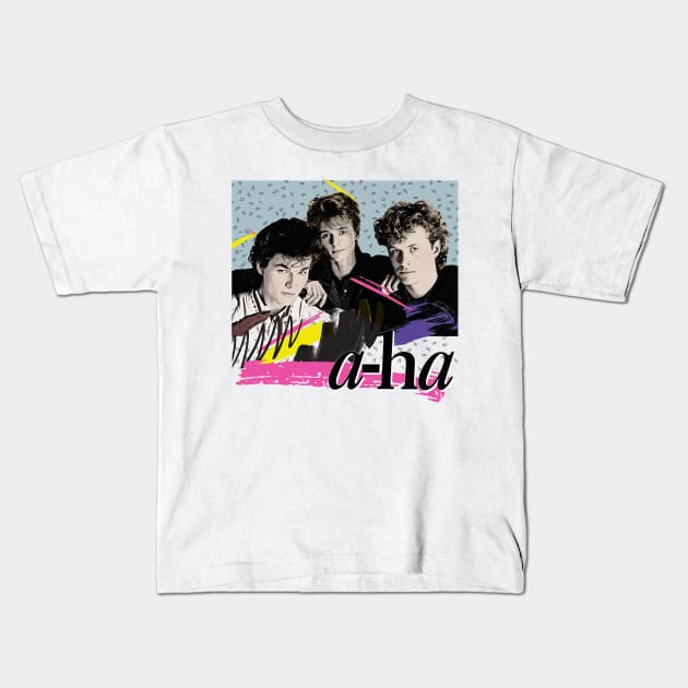 Vintage-Styled 80s A-Ha Design Kids T-Shirt by DankFutura